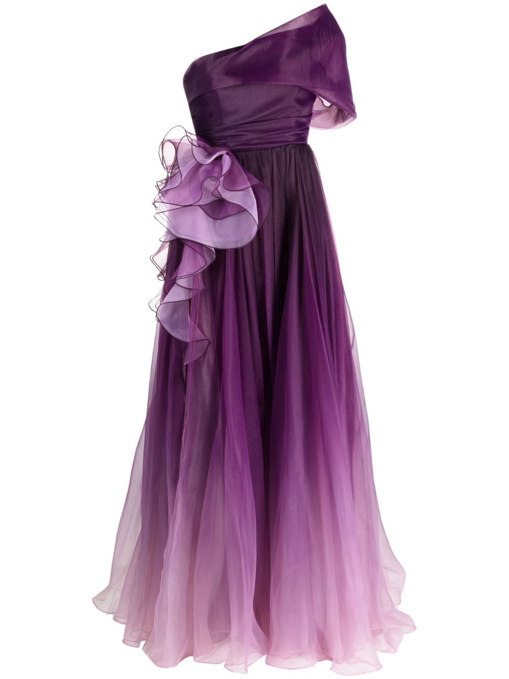 Ana Radu One-shoulder Draped Maxi Dress In Violett