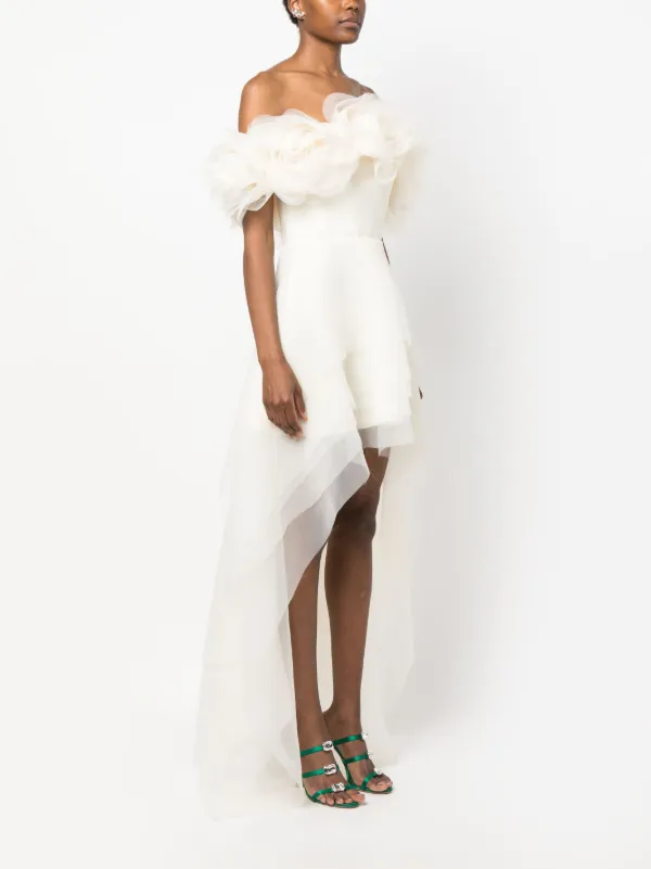open lace back dress Tween Girls' Sequin Contrast Layered Organza Hem Dress White / 8Y main image 1