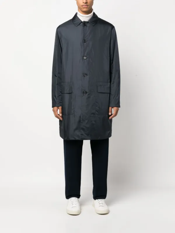 ASPESI パデッド ロングコート | ブルー | FARFETCH JP