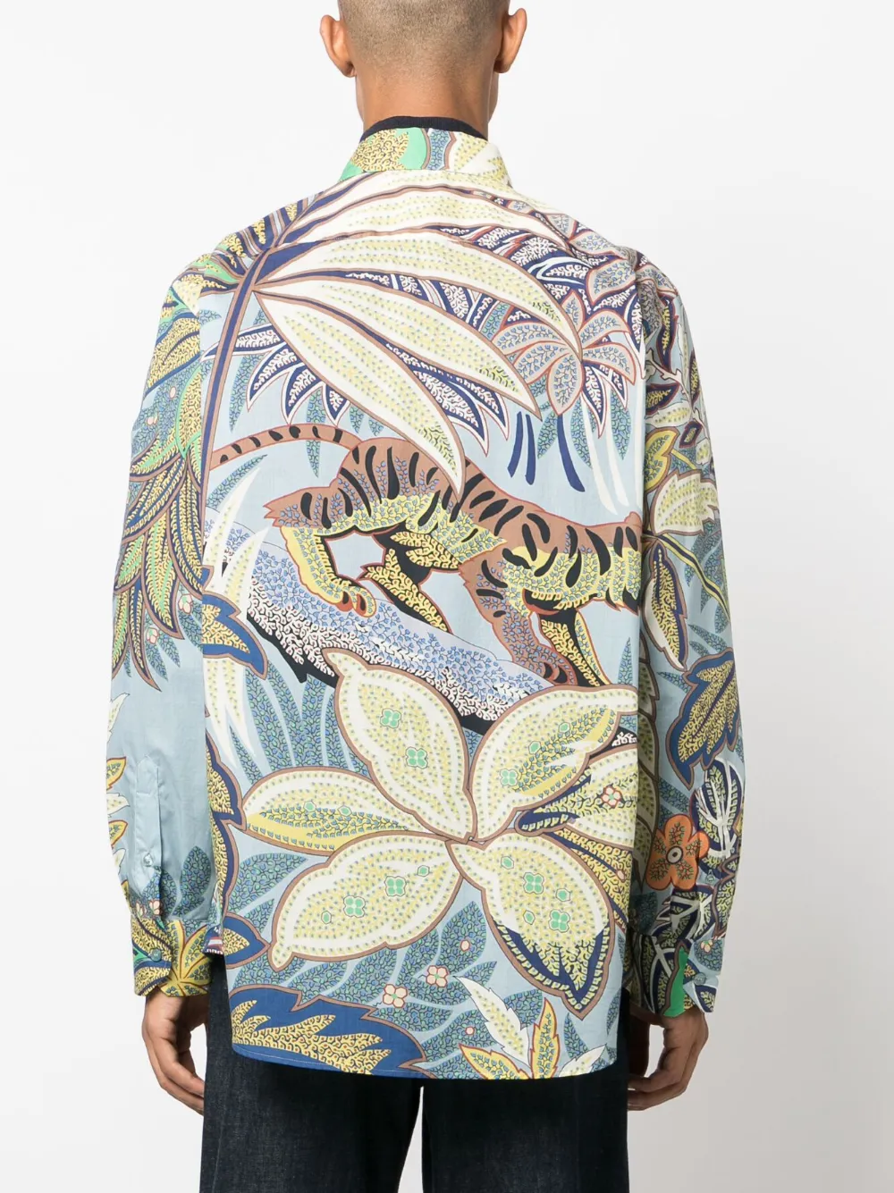 ETRO Overhemd met botanische print Blauw
