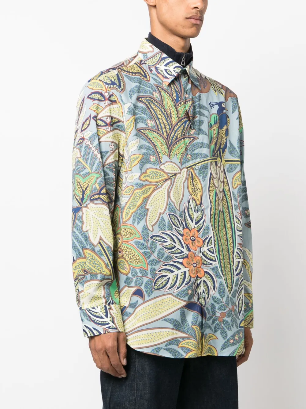 ETRO Overhemd met botanische print Blauw