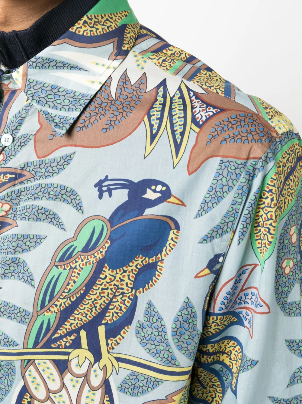 ETRO Overhemd met botanische print Blauw