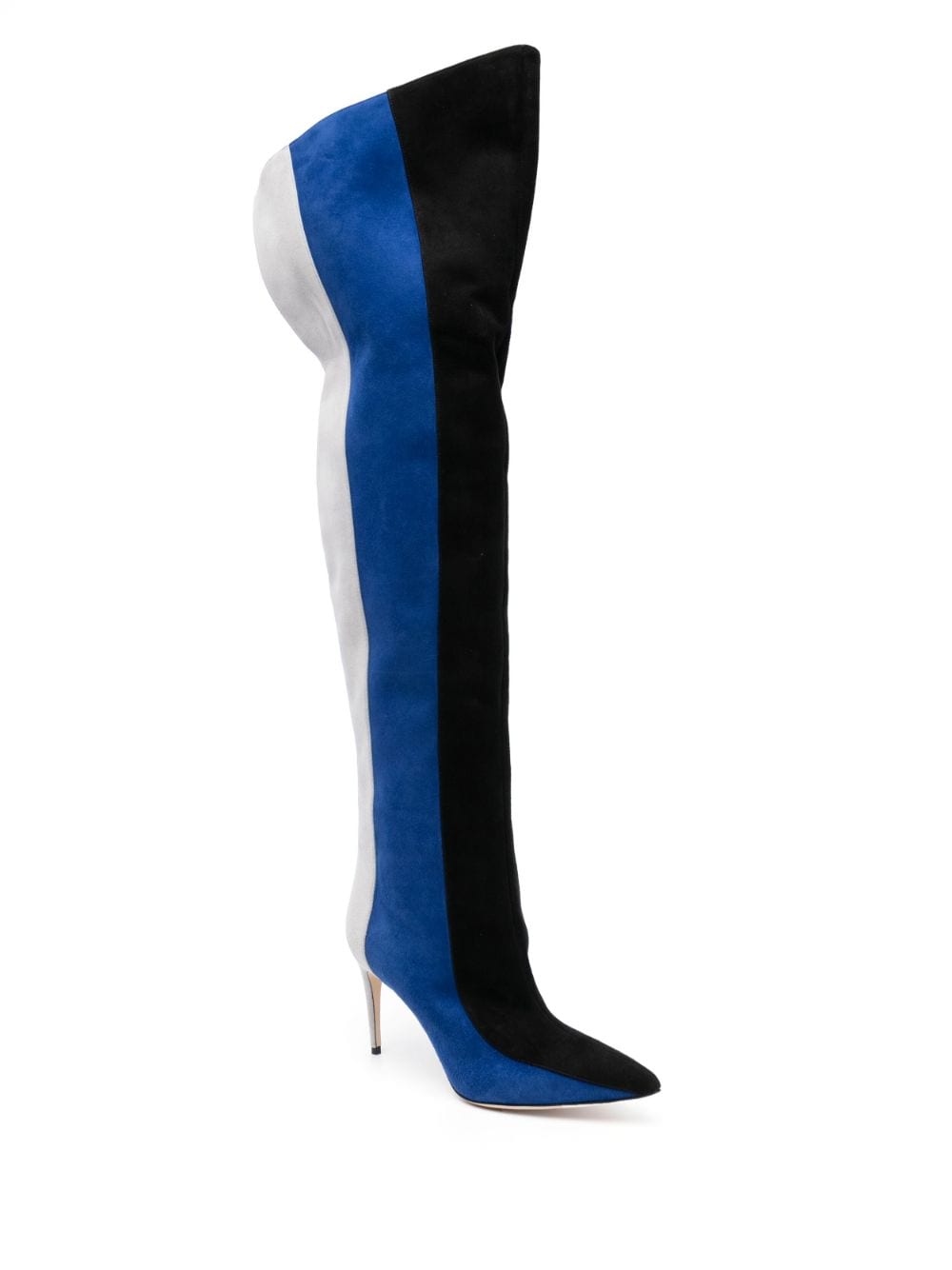 Manolo Blahnik Chicuyuhi 85mm suede thigh-boots - Blauw