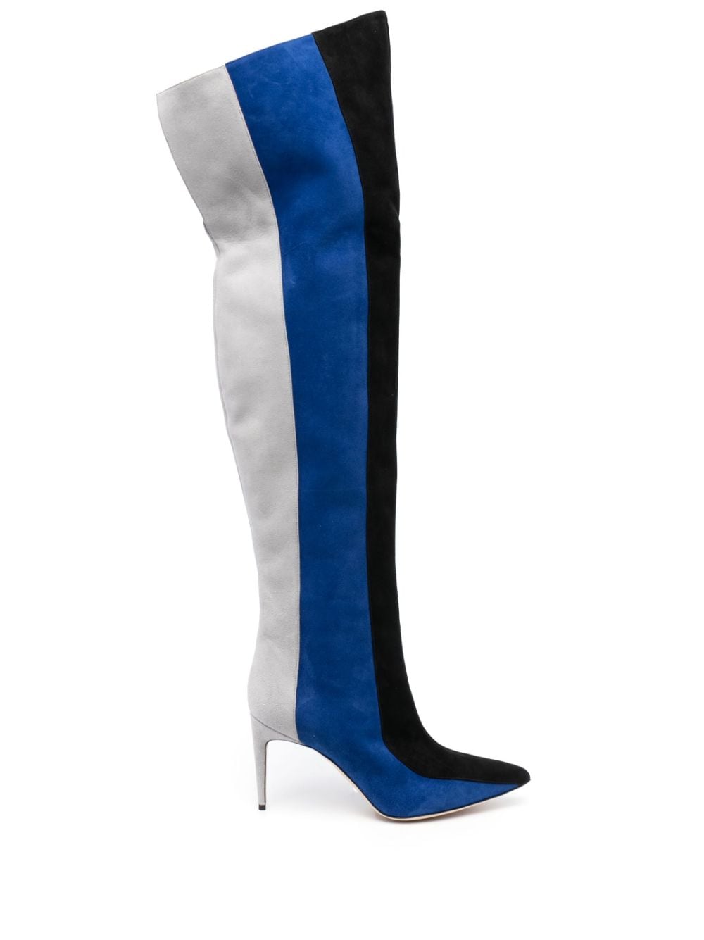 Manolo Blahnik Chicuyuhi 85mm Suede Thigh-boots In Blue