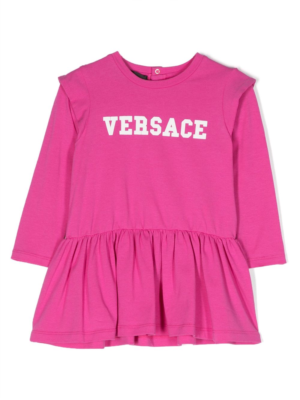 Versace Kids logo-print long-sleeve dress - Pink