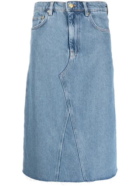 GANNI high-waist denim skirt