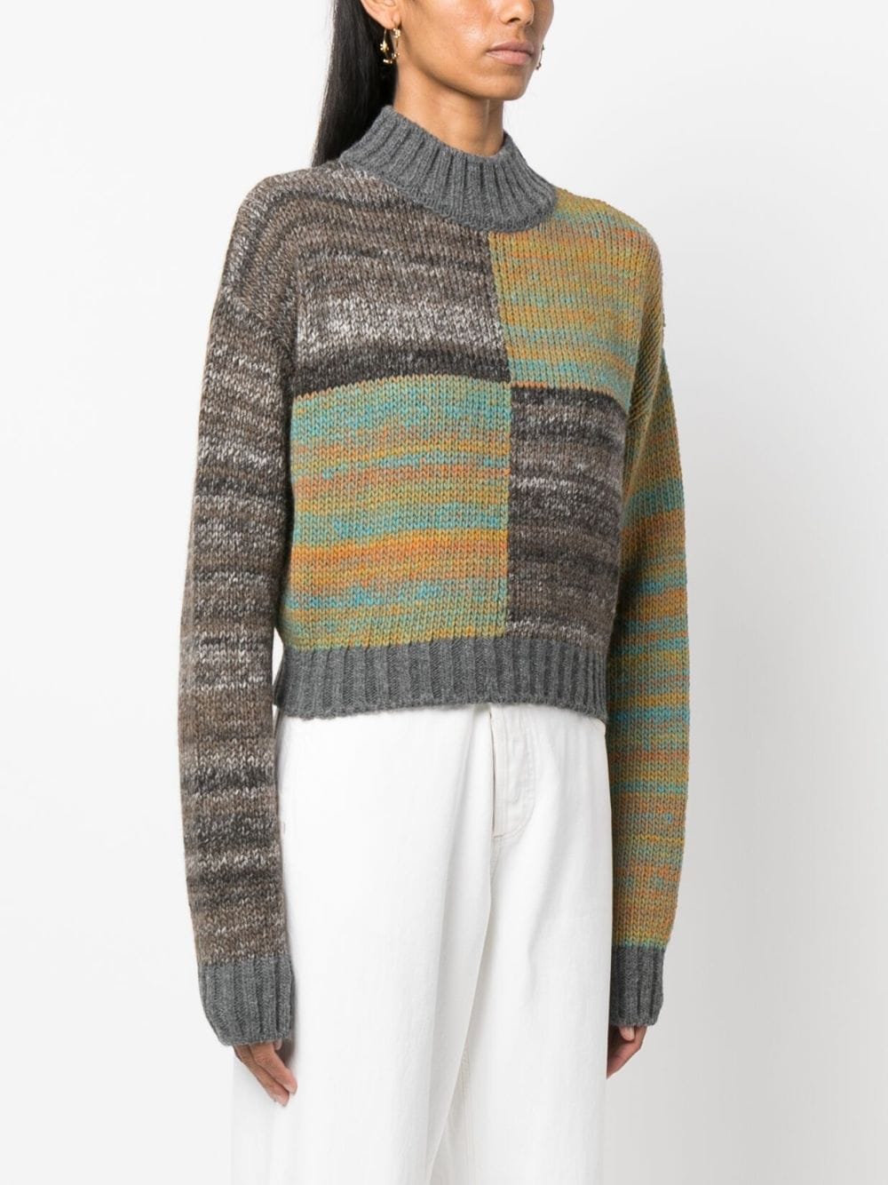 Shop D'estree Damien Mélange-knit Jumper In Grey
