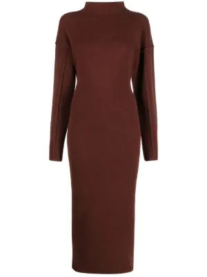 MRZ ribbed-knit Midi Dress | Brown | FARFETCH