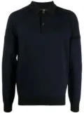 Dunhill long raglan-sleeve wool polo shirt - Blue