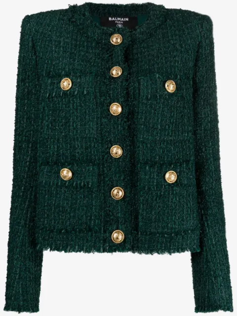 Balmain Einreihige Tweed-Jacke