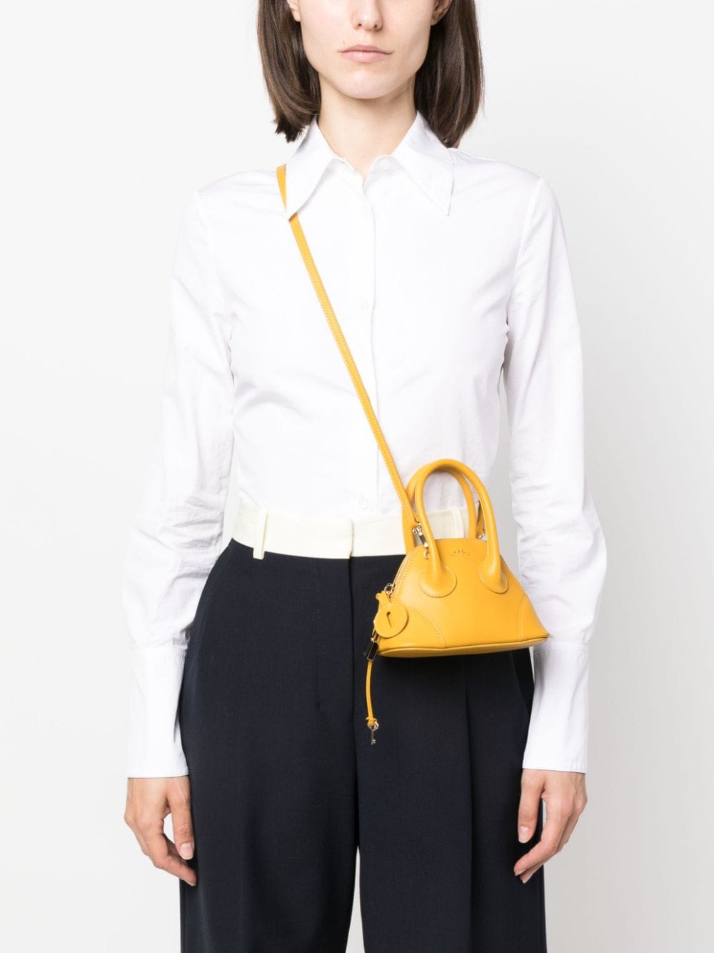 A.P.C. mini Emma leather tote bag - Geel