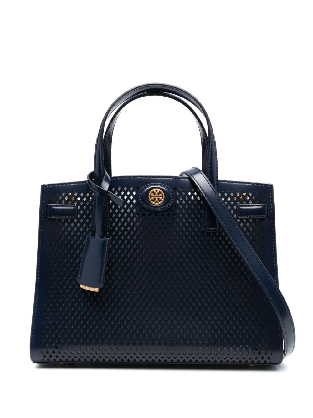 Tory Burch small Robinson perforated shoulder bag, Blue