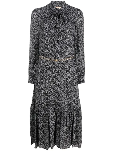 Michael Michael Kors abstract-print midi shirt dress