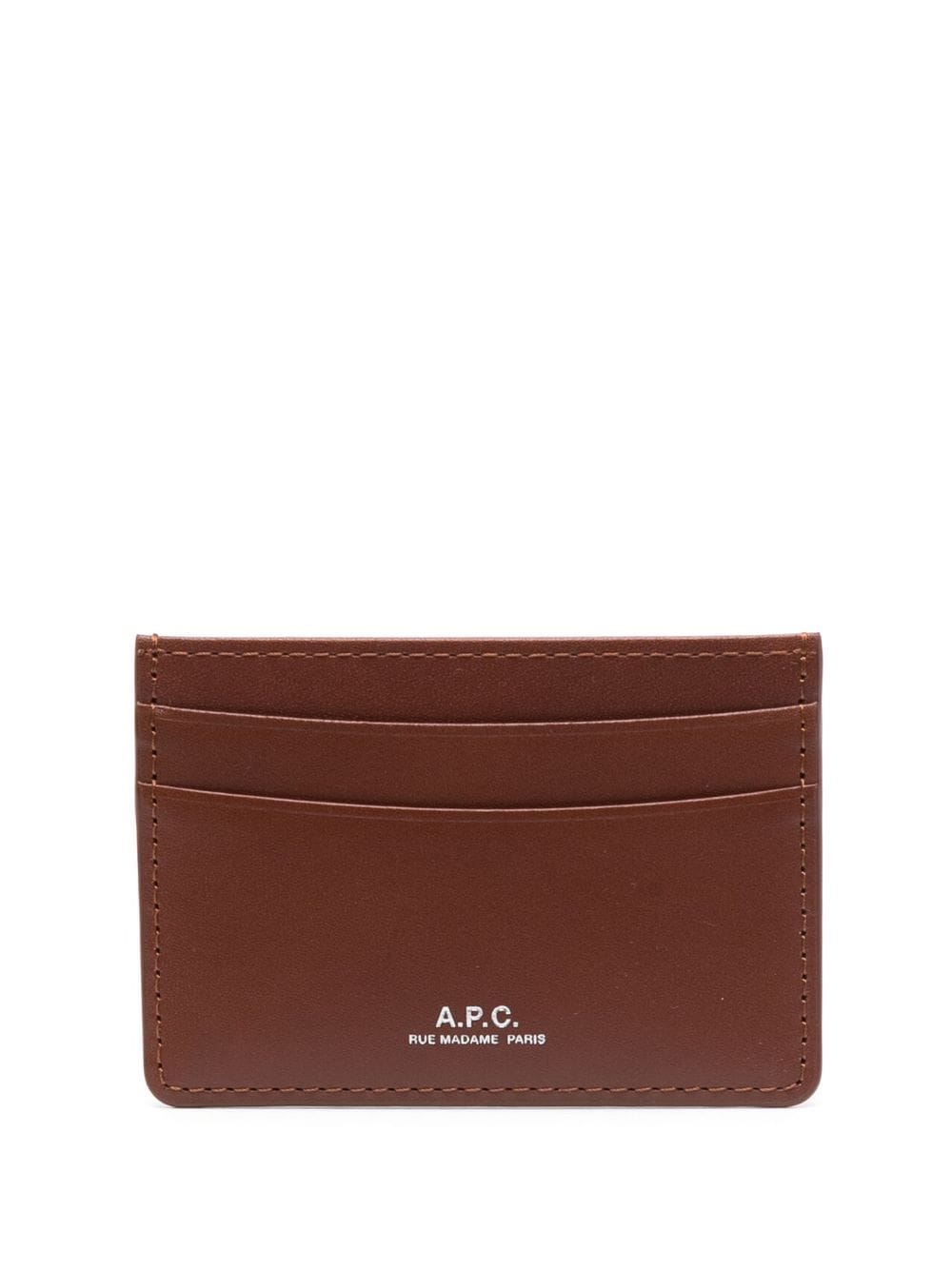 Image 1 of A.P.C. André logo-stamp leather cardholder