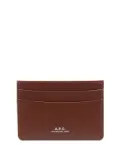 A.P.C. André logo-stamp leather cardholder - Brown