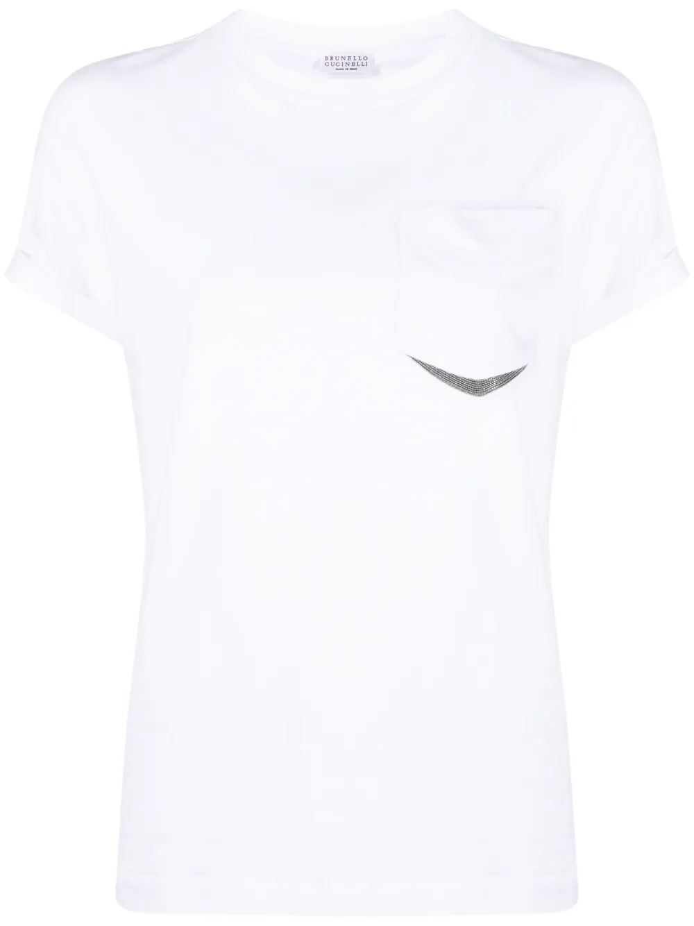 Brunello Cucinelli Monili bead-embellished T-shirt | White | Image 1