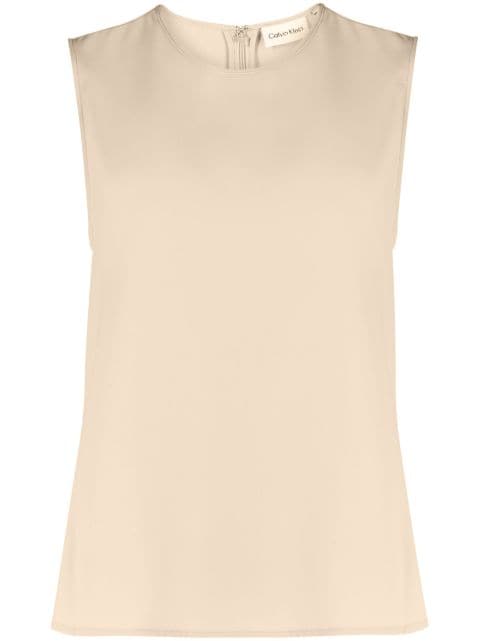 Calvin Klein sleeveless crêpe top