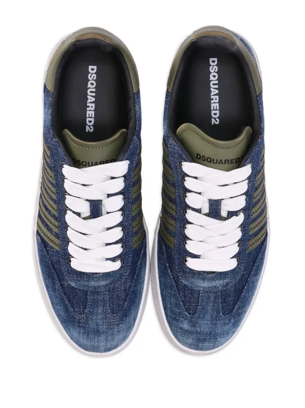 Blue denim lace up sneaker sales