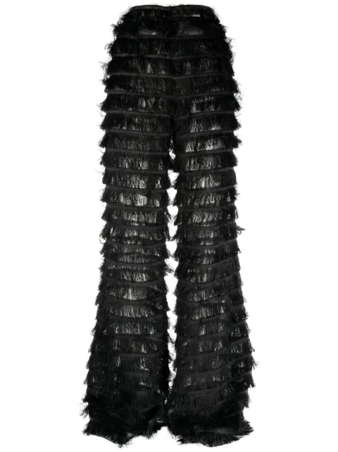 Alberta Ferretti flared fringed trousers