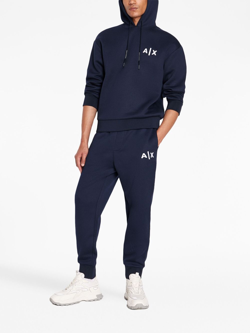 Armani Exchange Hoodie met geborduurd logo - Blauw