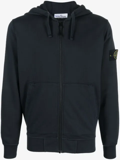 Stone Island hoodie con cierre y parche del logo