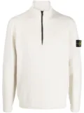 Stone Island Compass-motif half-zip sweatshirt - Neutrals