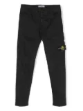 Stone Island Junior Compass-patch straight-leg trousers - Black