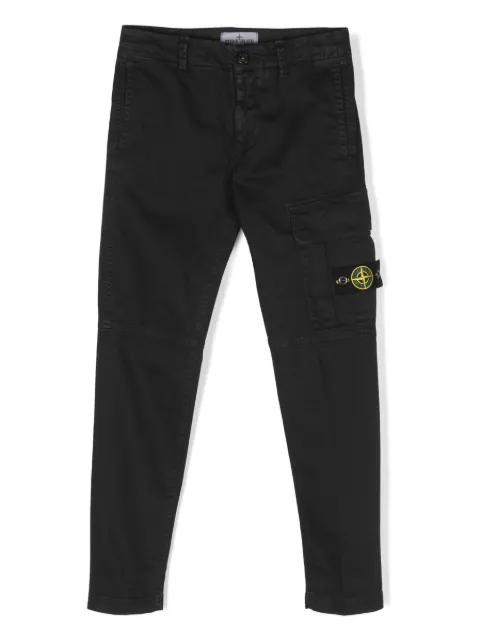 Stone Island Junior Compass-patch straight-leg trousers