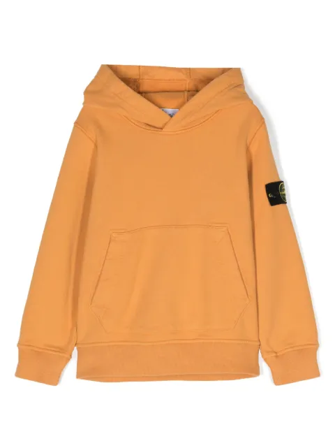 Stone Island Junior Compass-patch cotton hoodie