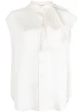 Alexander McQueen sleeveless ruffled blouse - White