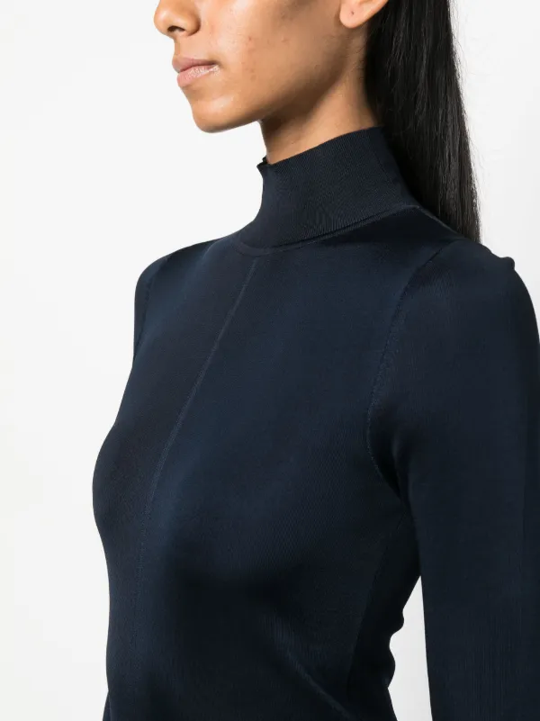Saint Laurent Knit long-sleeve Maxi Dress | Blue | FARFETCH