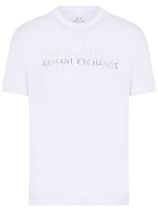 Armani Exchange rhinestone embellished Logo T shirt Farfetch