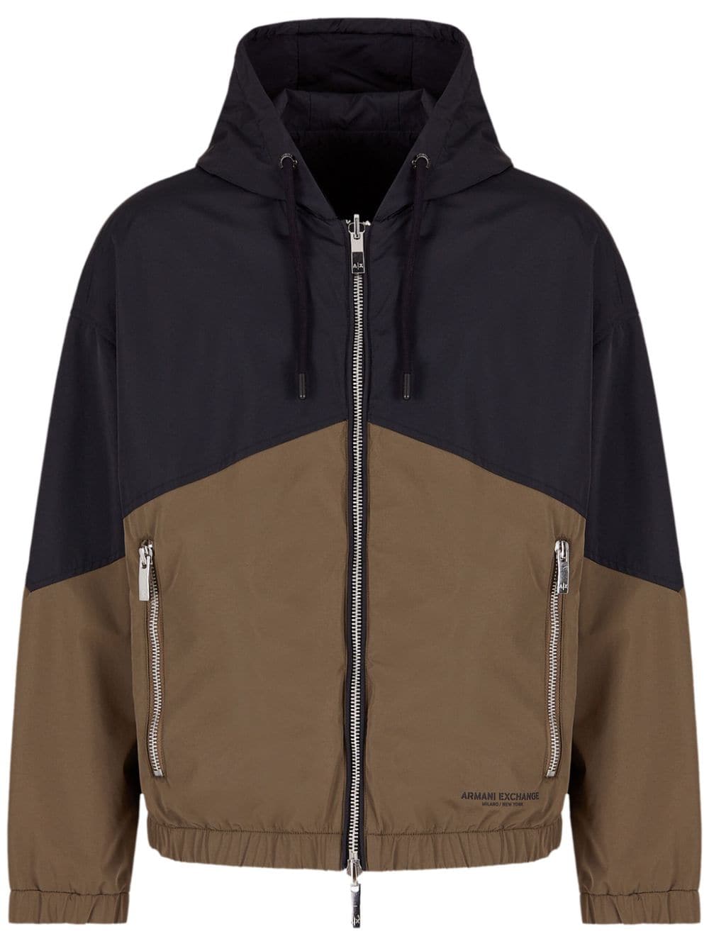 Armani Exchange colour-block Hooded Jacket - Farfetch