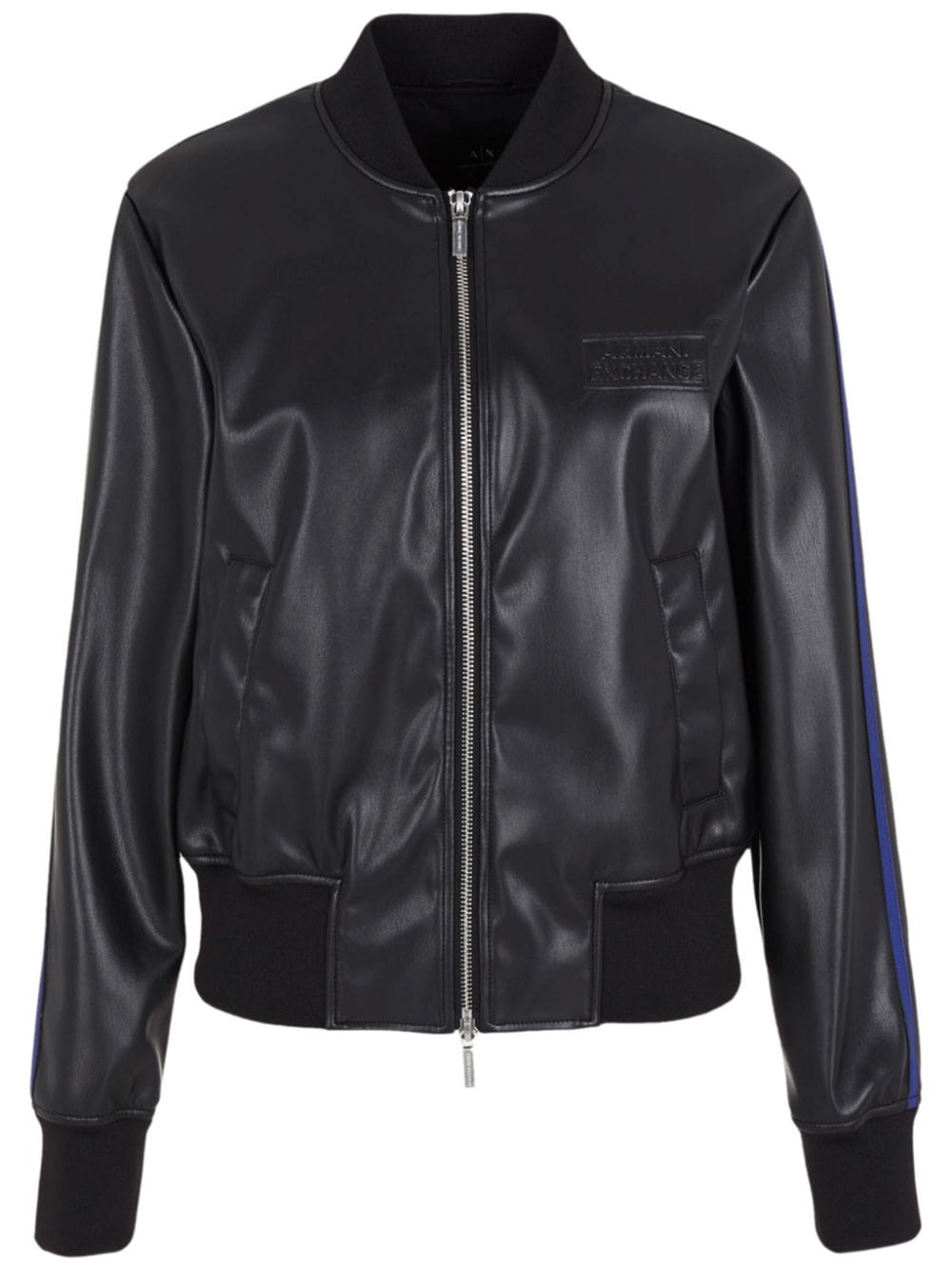 Armani Exchange Logo-embossed Bomber Jacket In Black