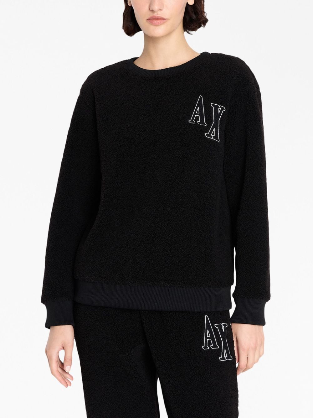 Armani Exchange Fleece sweater - Zwart