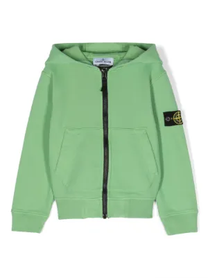 Stone Island Junior ジップ スウェットシャツ | グリーン | FARFETCH JP