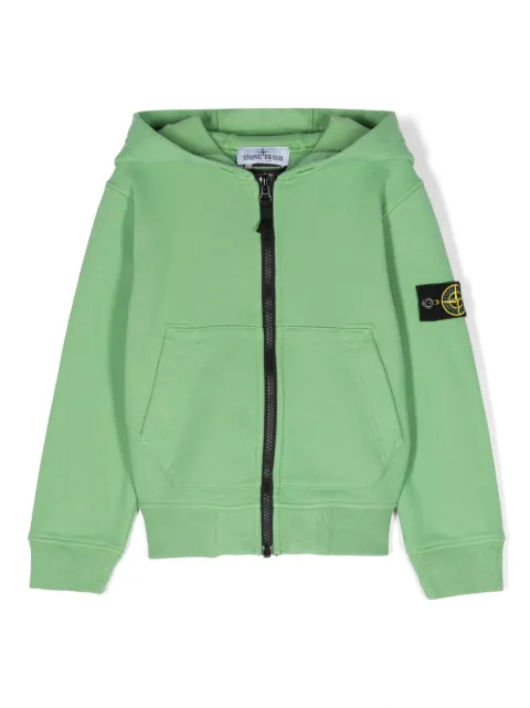 Stone Island Junior Compass-patch zip-up jacket