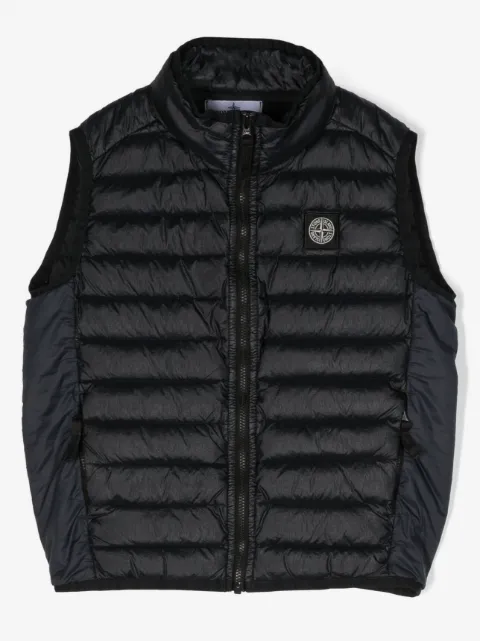 Stone Island Junior gilet matelassé à patch logo