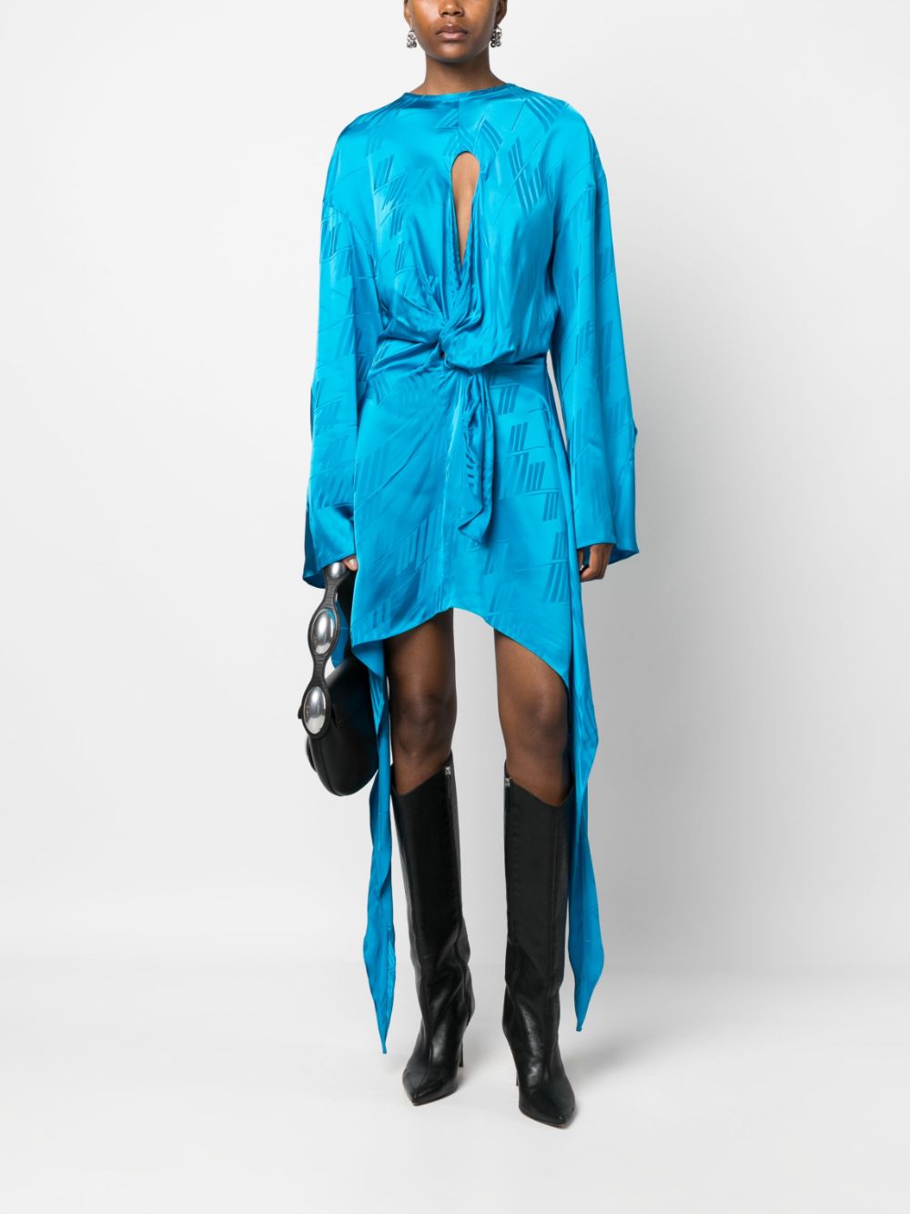 The Attico Mini-jurk met lange mouwen Blauw