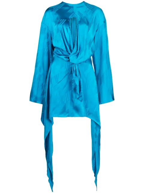 The Attico logo-print long-sleeve minidress