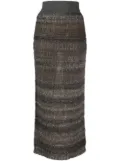DESTREE Lynette knitted midi skirt - Brown