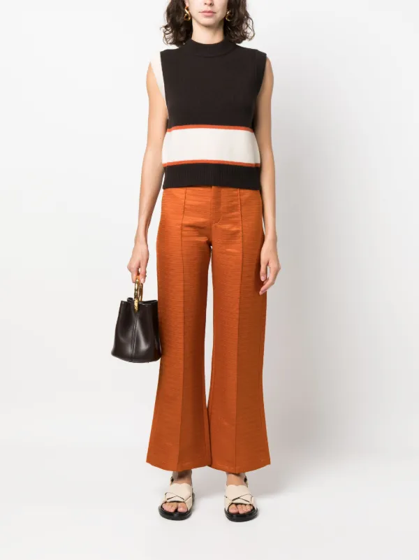 Orange wide leg clearance trousers