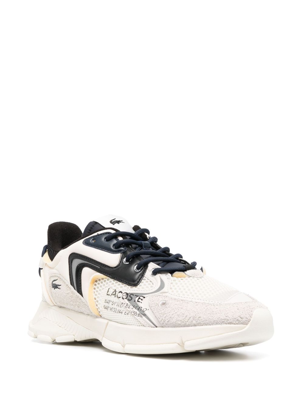 Lacoste logo-print panelled sneakers - Wit