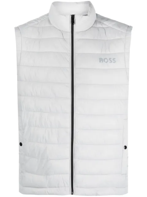 BOSS chaleco capitonado con logo afelpado