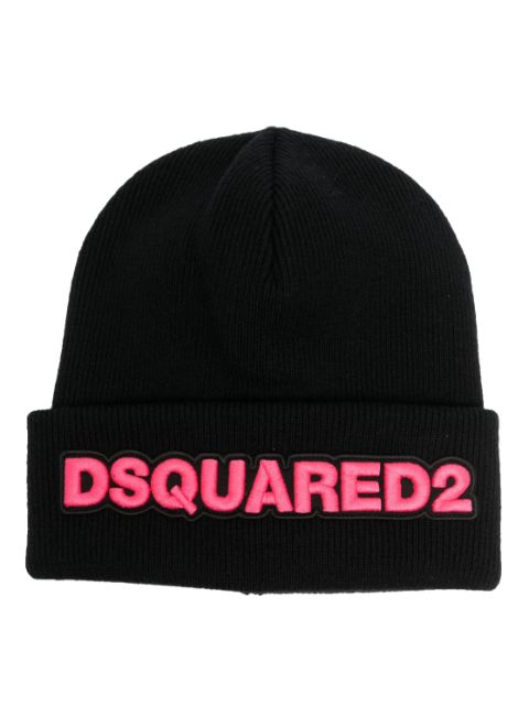 DSQUARED2 logo-applique wool beanie Women