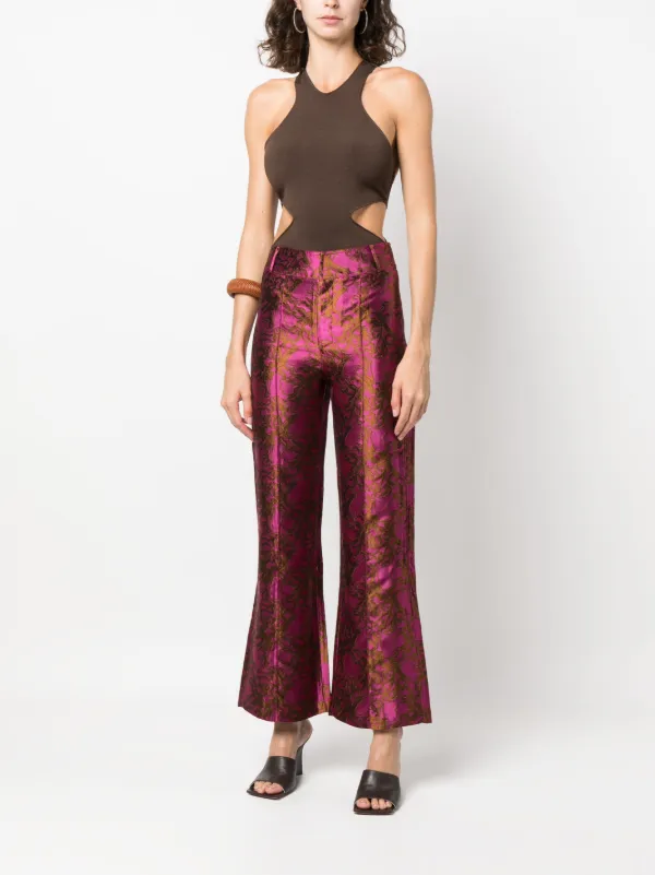 DESTREE Yoshitomo Jacquard Trousers | Brown | FARFETCH
