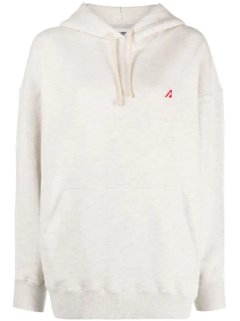 Autry logo-patch cotton hoodie