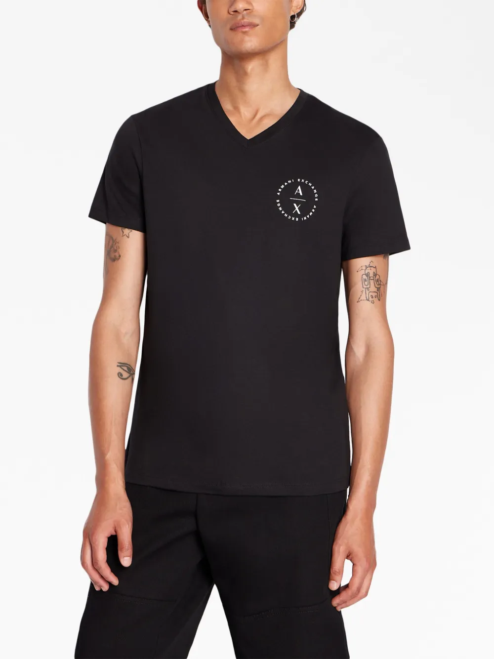 Armani Exchange Vneck logoprint Tshirt Farfetch