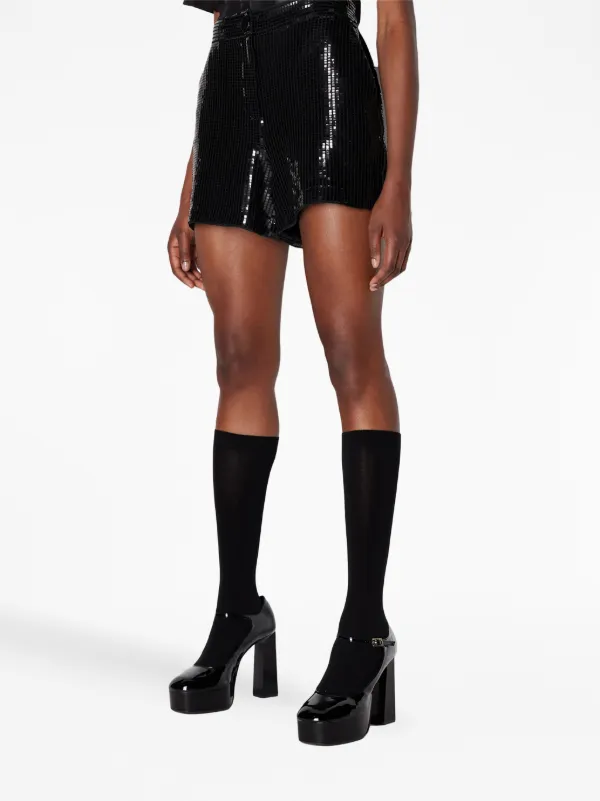 Metallic high cheap waisted shorts