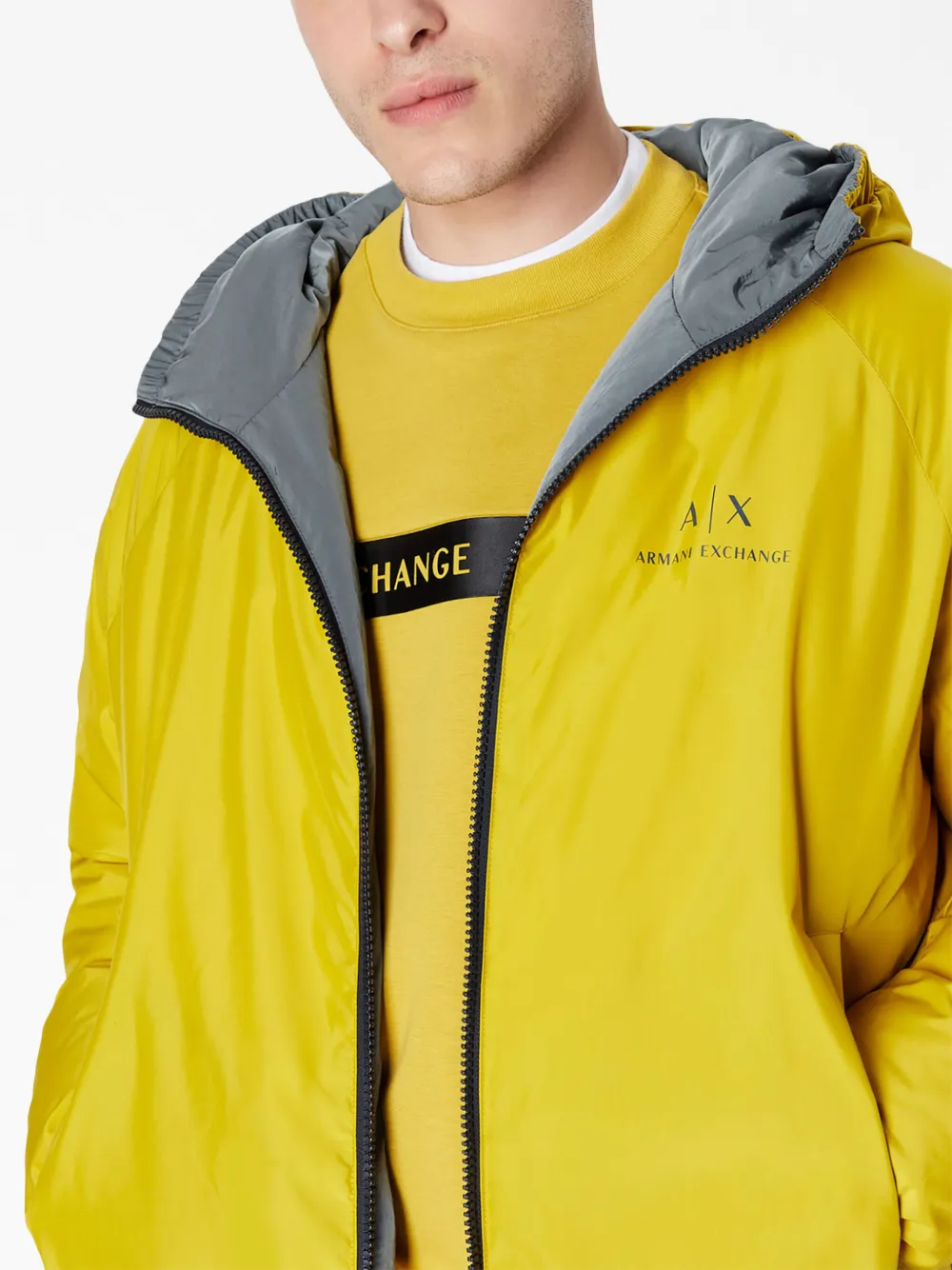 Armani Exchange logo print Hooded Jacket Farfetch